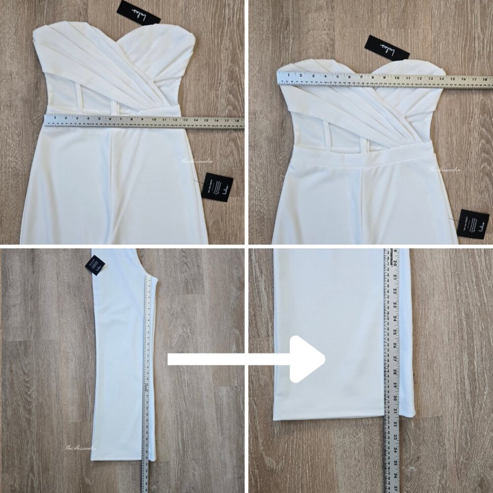 Lulus Ivory Strapless Bustier Jumpsuit Small New With Tags Surely Stunning - Picture 7 of 17
